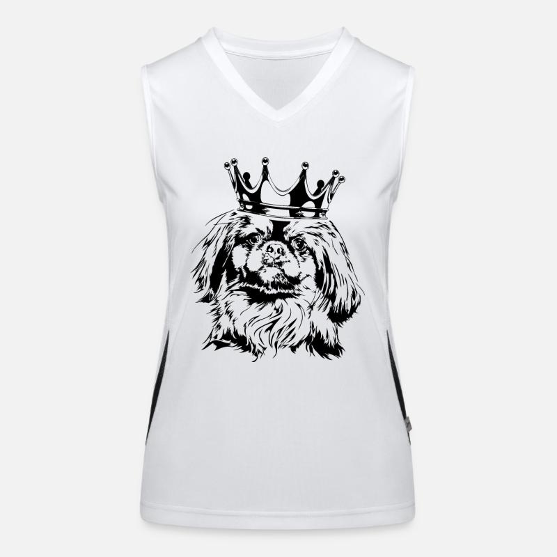 PEKINGESE Krone Hund Hunde Wilsigns Funktionelles Kontrast-Tank Top für Frauen