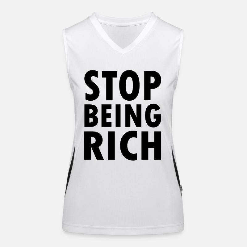 Stop being rich Women's Functional Contrast Tank Top