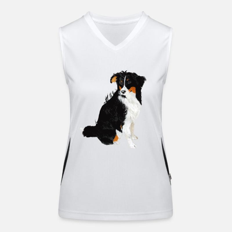 Aussie Nanouk, Seated - Watercolour Women's Functional Contrast Tank Top