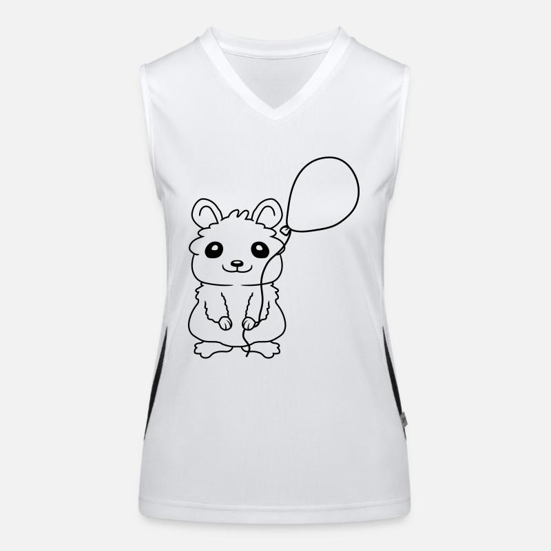 Hamster Luftballon Geschenkidee Comic Funktionelles Kontrast-Tank Top für Frauen