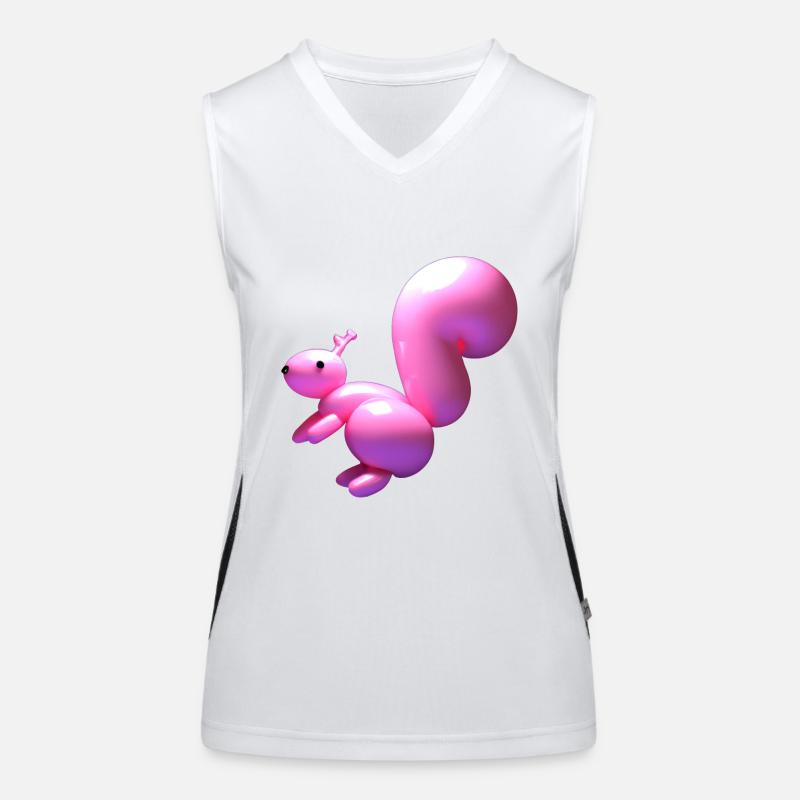 Luftballon Eichhörnchen in rosa Funktionelles Kontrast-Tank Top für Frauen