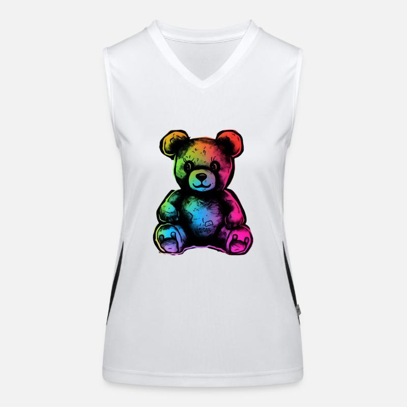 Regenbogen-Teddybär Funktionelles Kontrast-Tank Top für Frauen