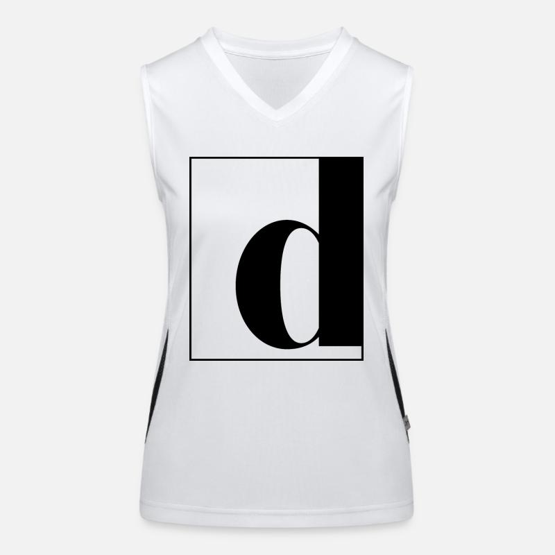 Buchstabenalphabet d Funktionelles Kontrast-Tank Top für Frauen