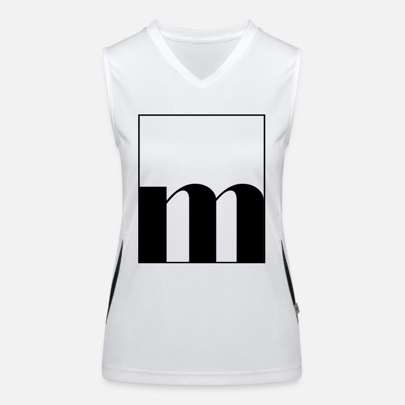 Buchstaben-Alphabet m Funktionelles Kontrast-Tank Top für Frauen