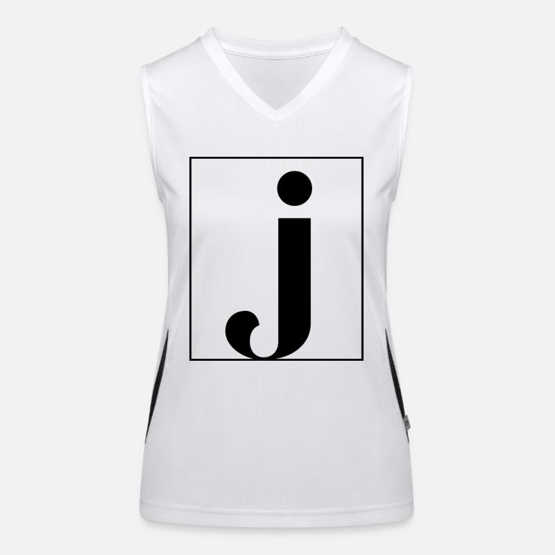 Buchstaben-Alphabet j Funktionelles Kontrast-Tank Top für Frauen