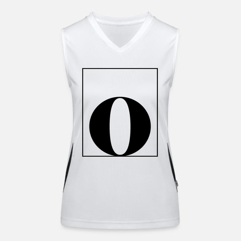 Buchstaben-Alphabet o Funktionelles Kontrast-Tank Top für Frauen