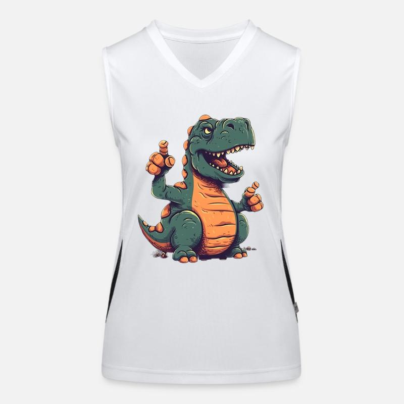 Daumen hoch Rex Ein freundlicher Dinosaurier Funktionelles Kontrast-Tank Top für Frauen