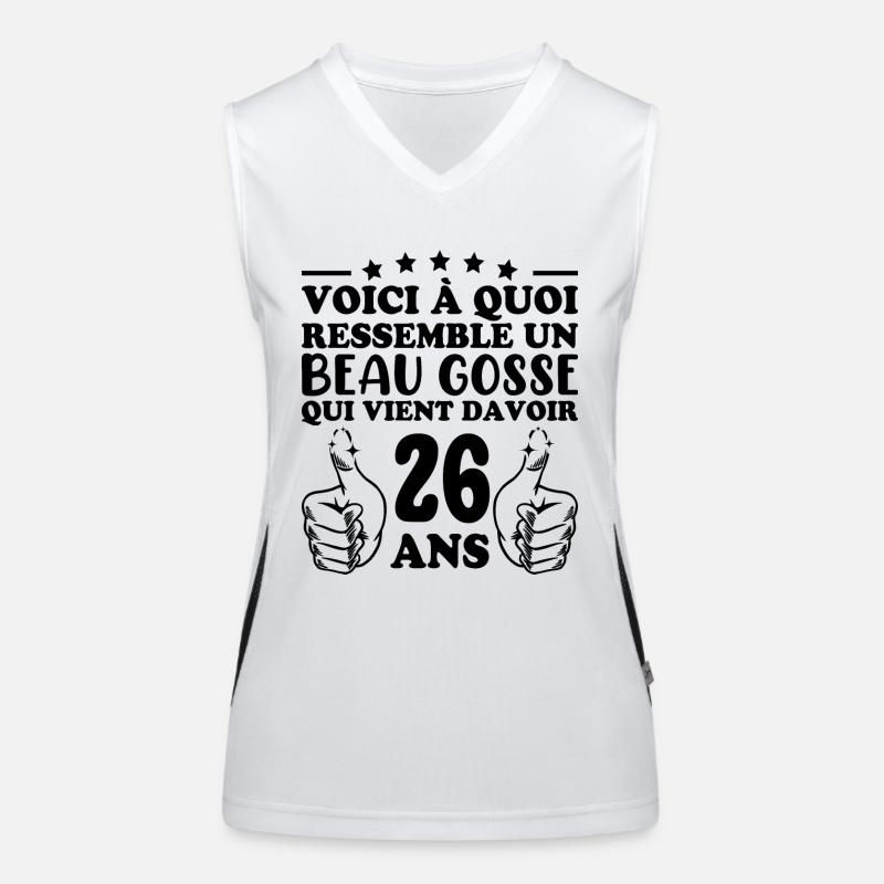 26 Years Old Gift Idea Humor Birthday Handsome Kid Women's Functional Contrast Tank Top