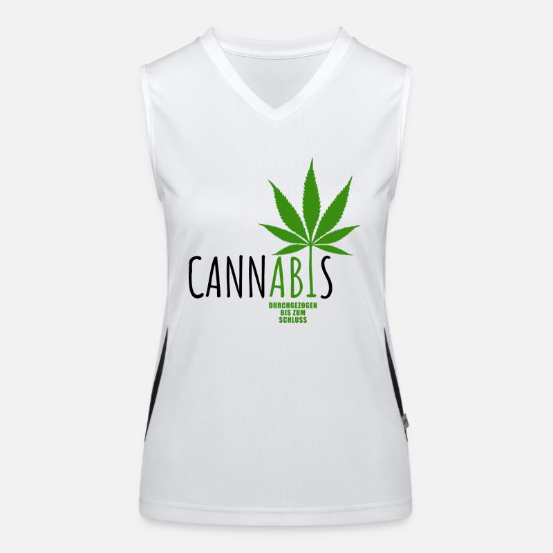 CannABIs Abi durchgezogen - Abitur - Spruch Funktionelles Kontrast-Tank Top für Frauen