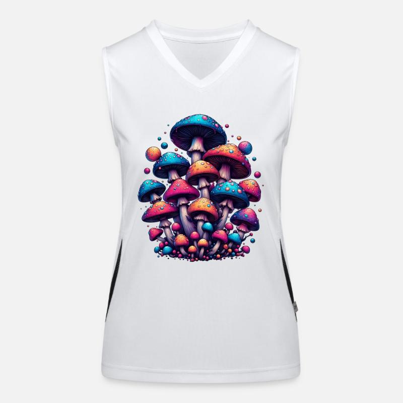 Psychedelic Mushroom Magic Funktionelles Kontrast-Tank Top für Frauen