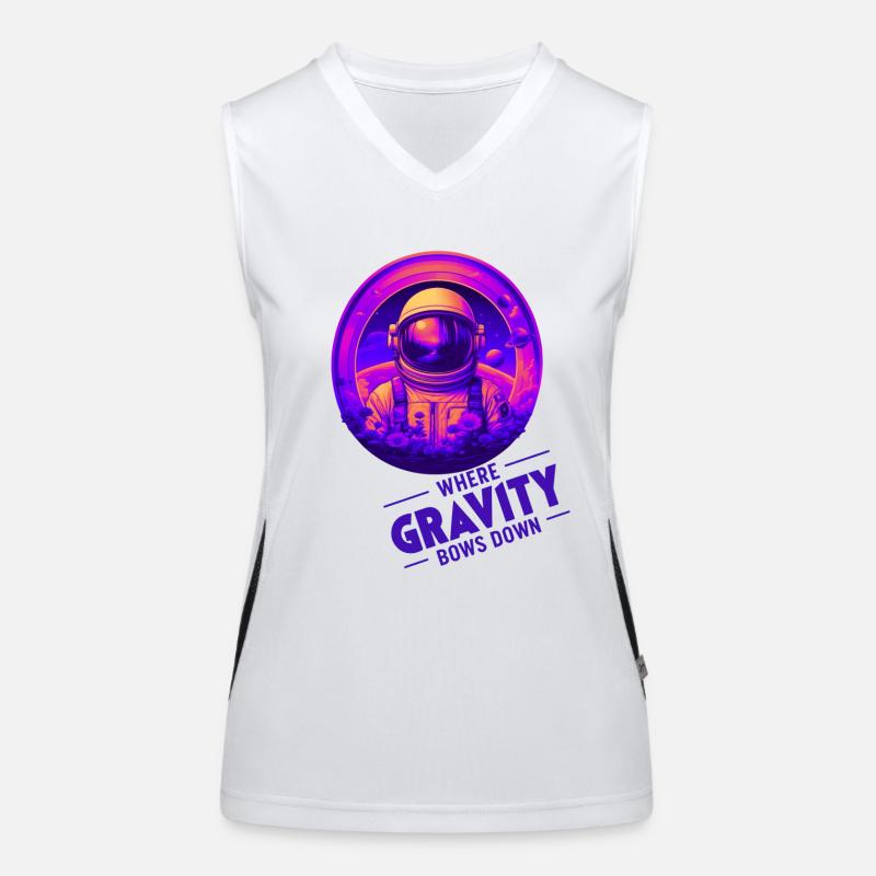 Where Gravity Bows Down Design Women's Functional Contrast Tank Top
