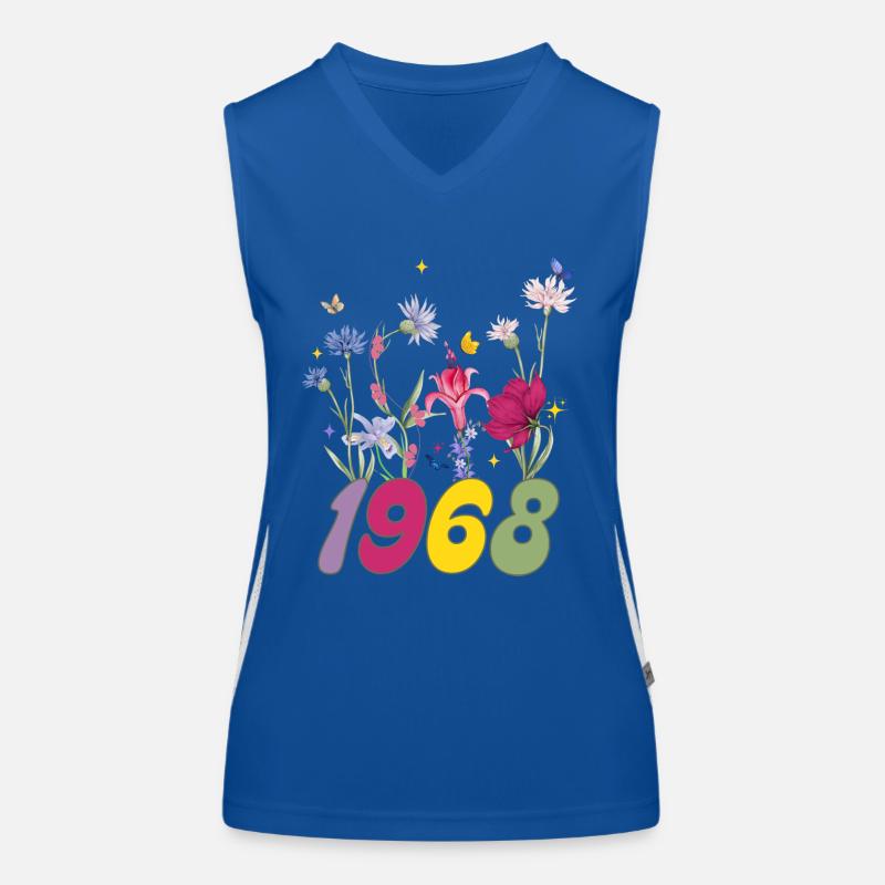 Année de naissance 1968 fleurs sauvages Débardeur respirant contrasté Femme