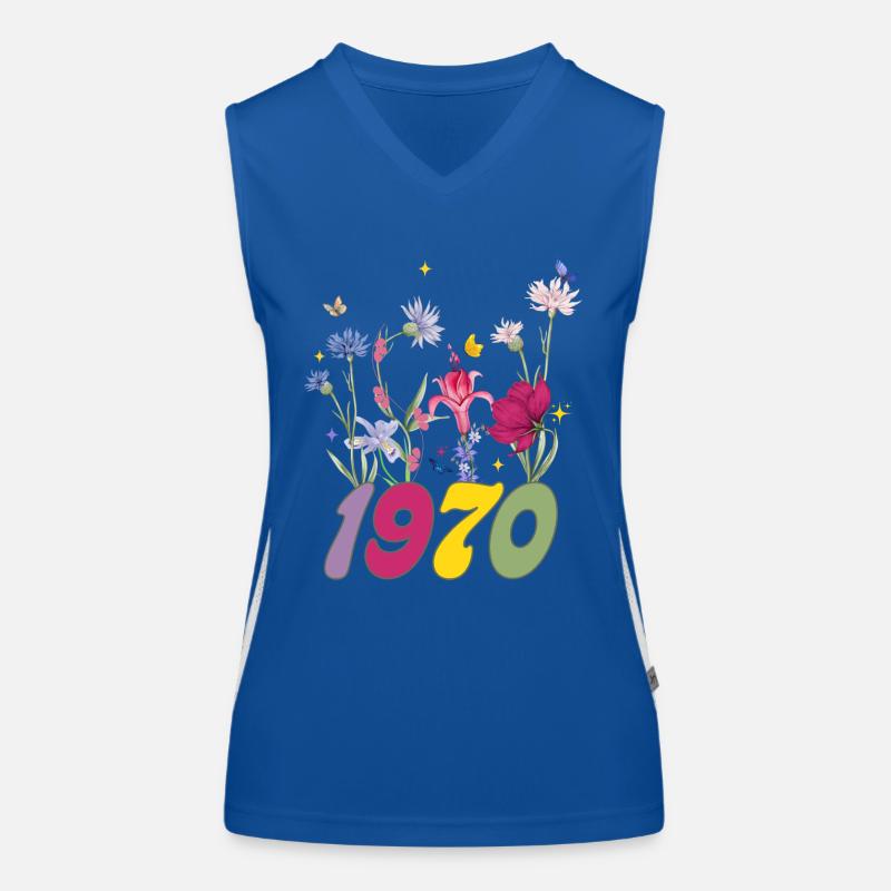 Année de naissance 1970 fleurs sauvages Débardeur respirant contrasté Femme