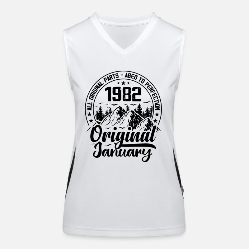1982 January Original 42 Years Anniversary Gift Women's Functional Contrast Tank Top
