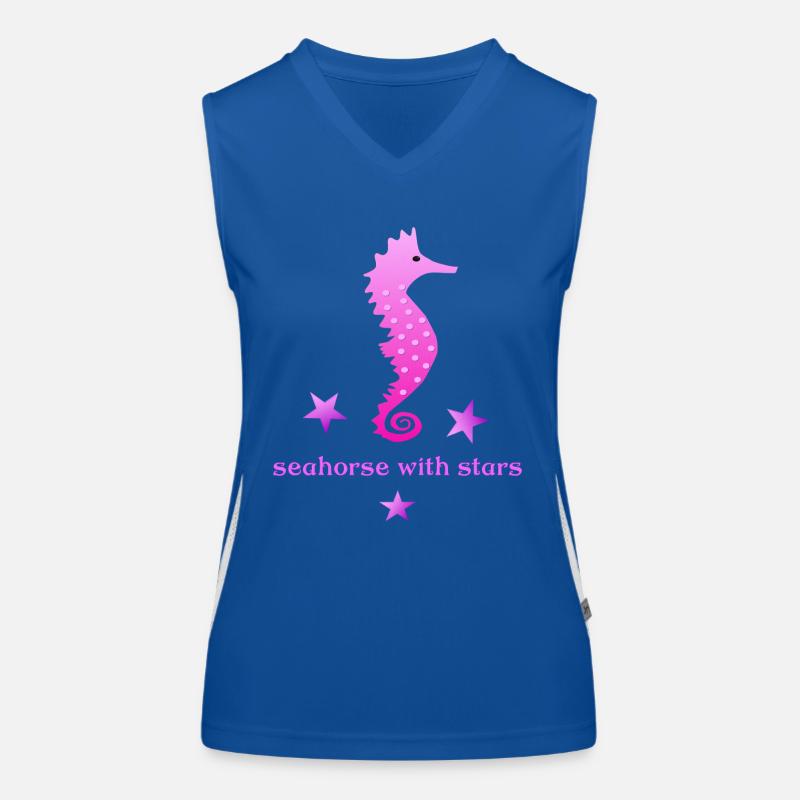 rosa Seepferdchen mit Sternchen Funktionelles Kontrast-Tank Top für Frauen