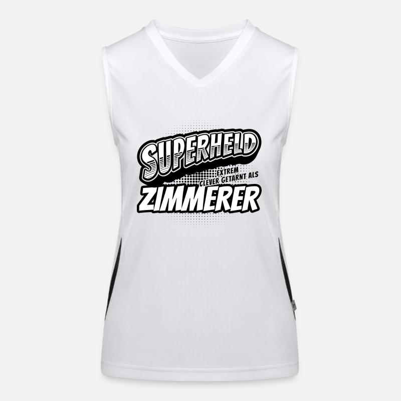 Superheld, clever getarnt als Zimmerer Funktionelles Kontrast-Tank Top für Frauen