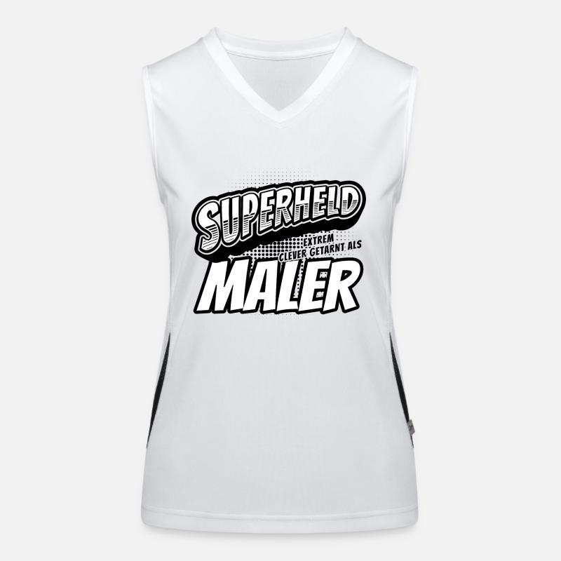 Superheld, clever getarnt als Maler Funktionelles Kontrast-Tank Top für Frauen