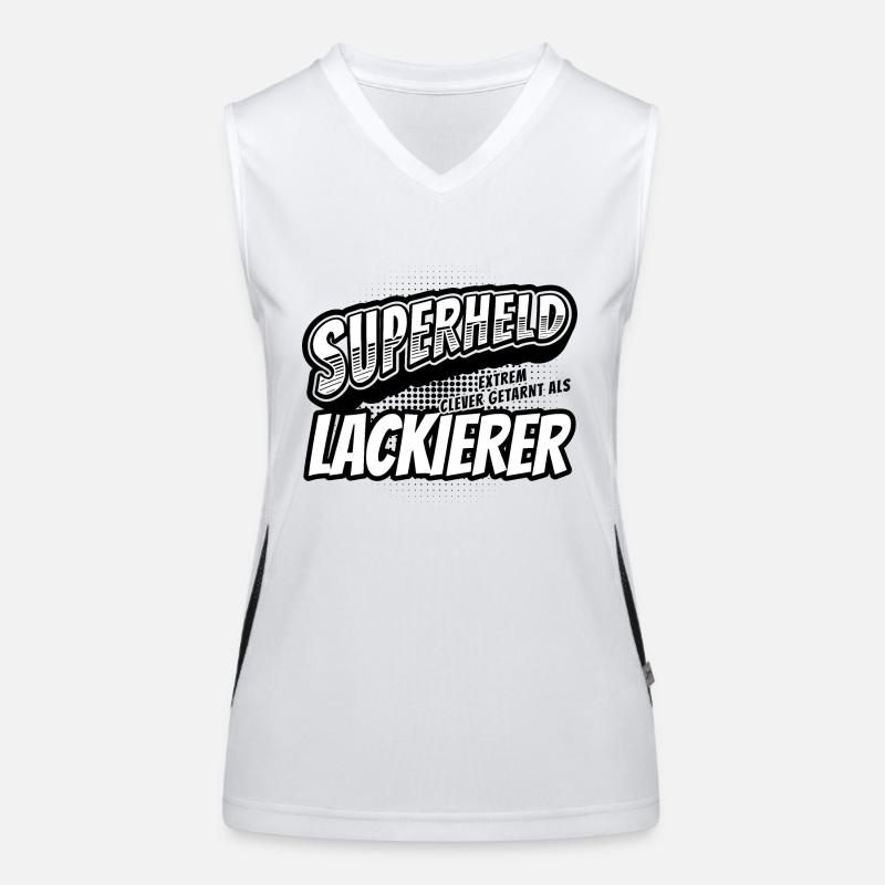 Superheld, clever getarnt als Lackierer Funktionelles Kontrast-Tank Top für Frauen