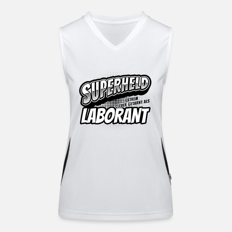 Superheld, clever getarnt als Laborant Funktionelles Kontrast-Tank Top für Frauen