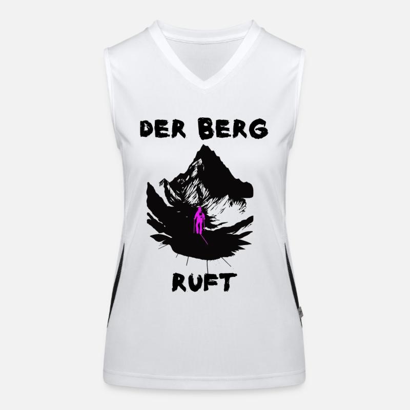 Der Berg ruft. Pink Funktionelles Kontrast-Tank Top für Frauen