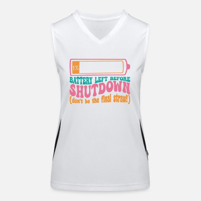 One percent battery before the shutdown Women's Functional Contrast Tank Top