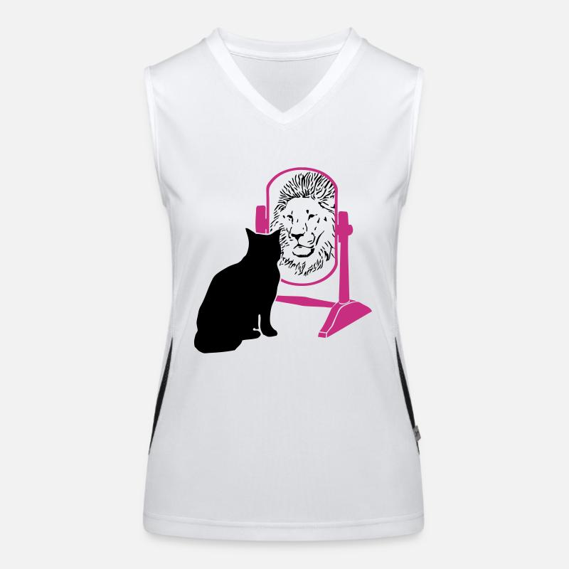 katze - löwe - spiegel Funktionelles Kontrast-Tank Top für Frauen