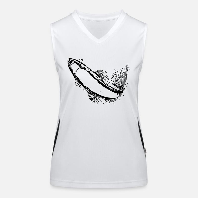 Vintage Forelle im Sprung Funktionelles Kontrast-Tank Top für Frauen