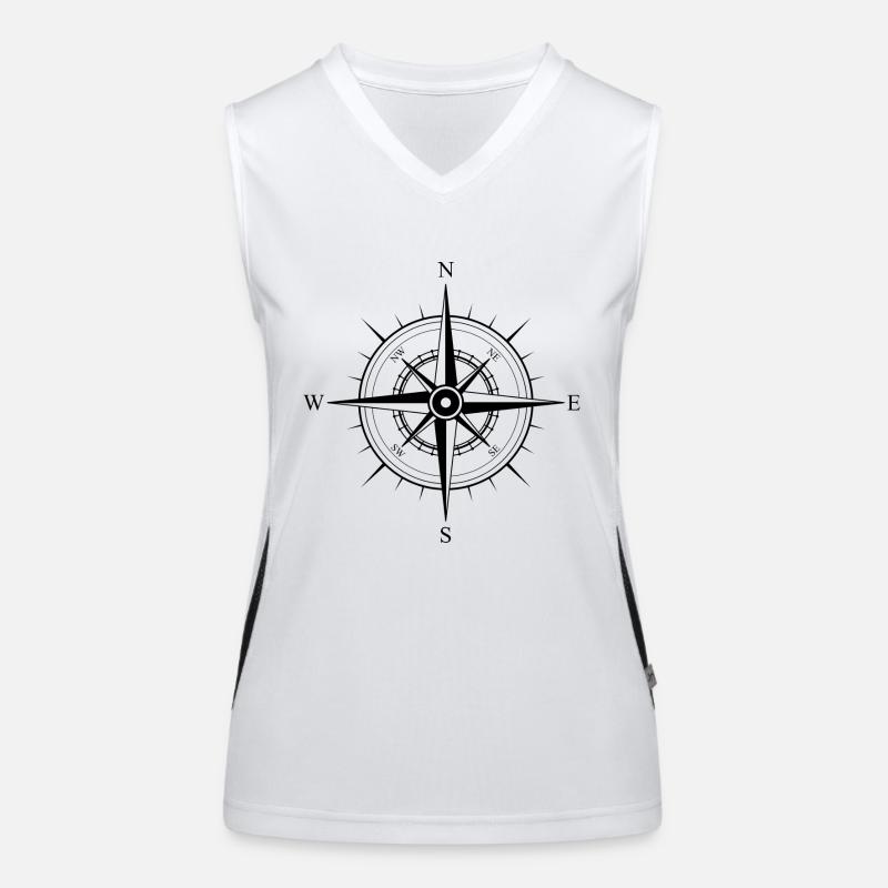compass kompass boot boat schiff ship Funktionelles Kontrast-Tank Top für Frauen