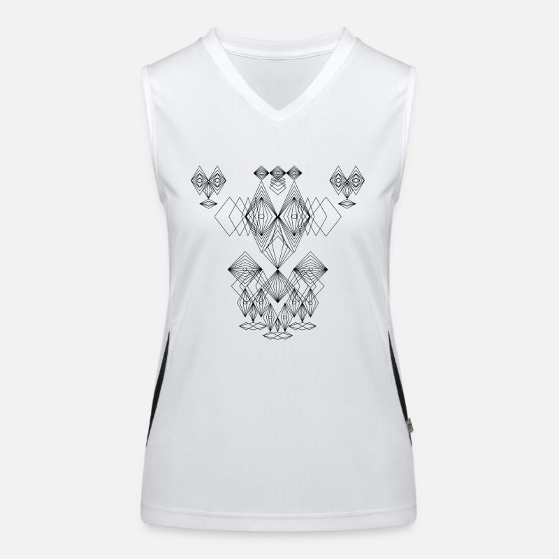Abstract Faces Drawing Crazy Faces Art Women's Functional Contrast Tank Top
