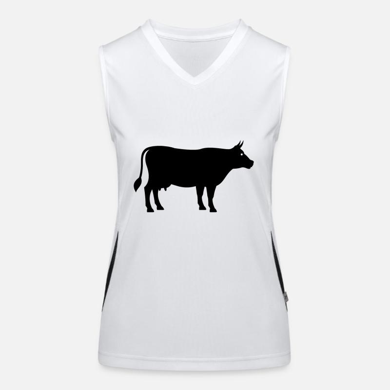 Kuh Funktionelles Kontrast-Tank Top für Frauen