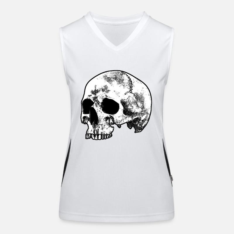 Skull - Women's Functional Contrast Tank Top - white/black