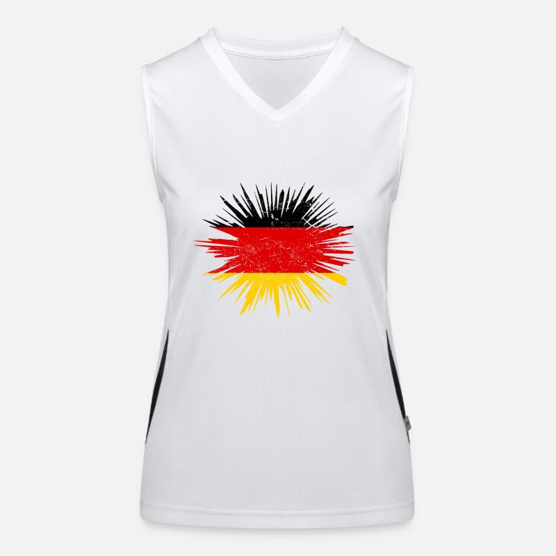 Geschenk Splatter Land Roots Deutschland Funktionelles Kontrast-Tank Top für Frauen