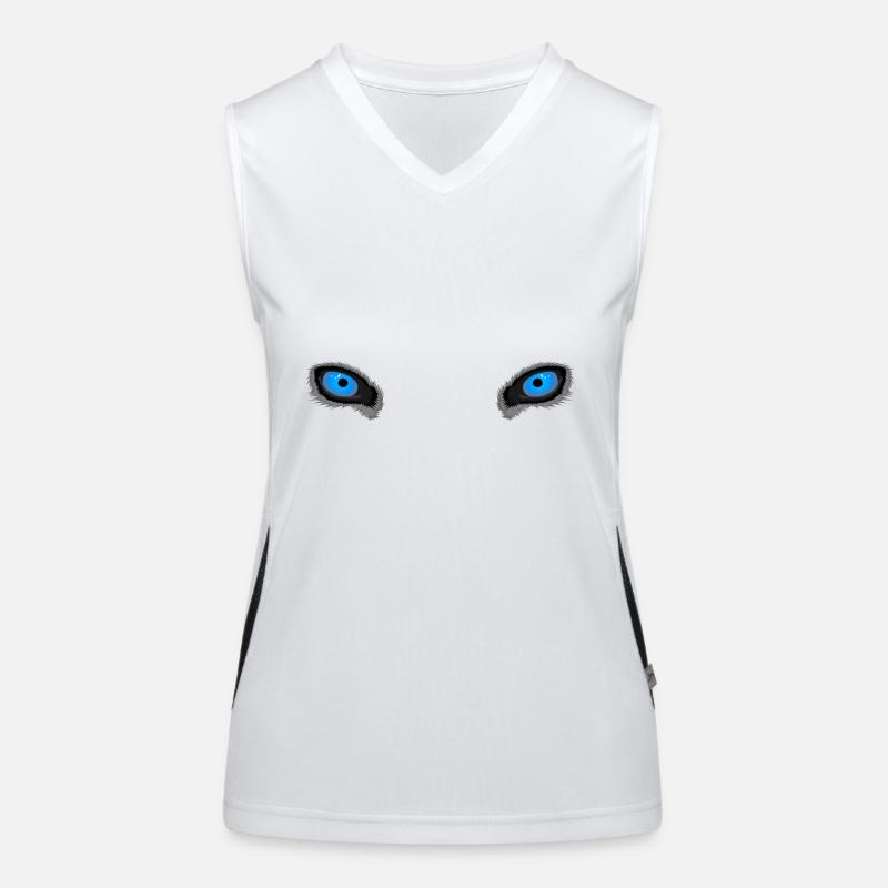 Deep Blue Wolf Eyes Women's Functional Contrast Tank Top