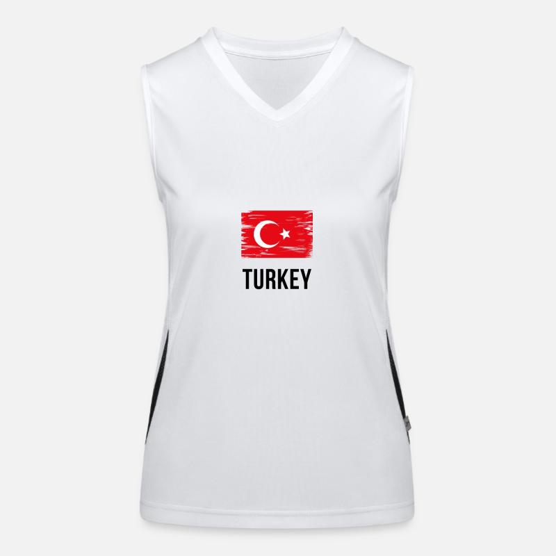 Turkey - "Flag" Women's Functional Contrast Tank Top