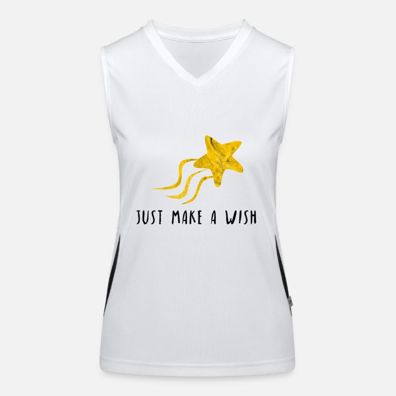 Just make a wish Traum Sternschnuppe Geschenk Idee Funktionelles Kontrast-Tank Top für Frauen