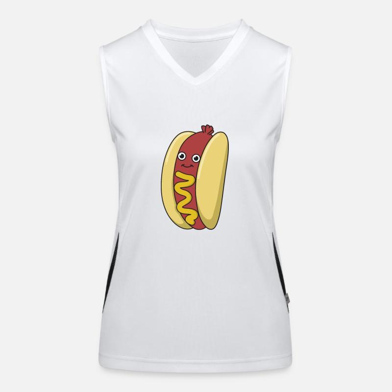 Hot dog Fast Food Geschenk Senf Brötchen Wurst Funktionelles Kontrast-Tank Top für Frauen