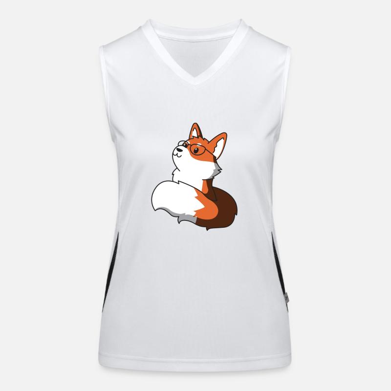 Sly fox with glasses gift idea nerd idea Women's Functional Contrast Tank Top