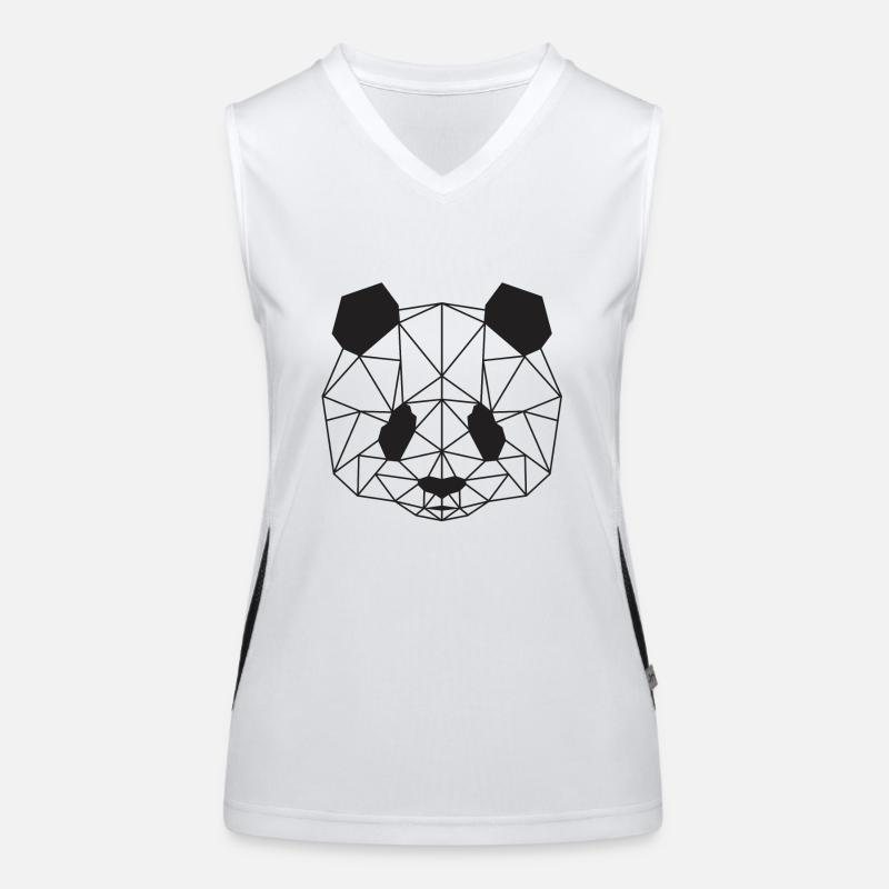 Panda geometrisch Geschenk Bär idee Pandas polygon Funktionelles Kontrast-Tank Top für Frauen