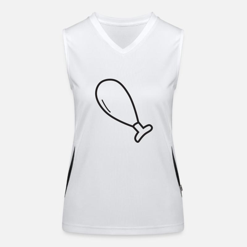 Leg meat chicken gift gift idea chicken - Women's Functional Contrast Tank Top - white/black
