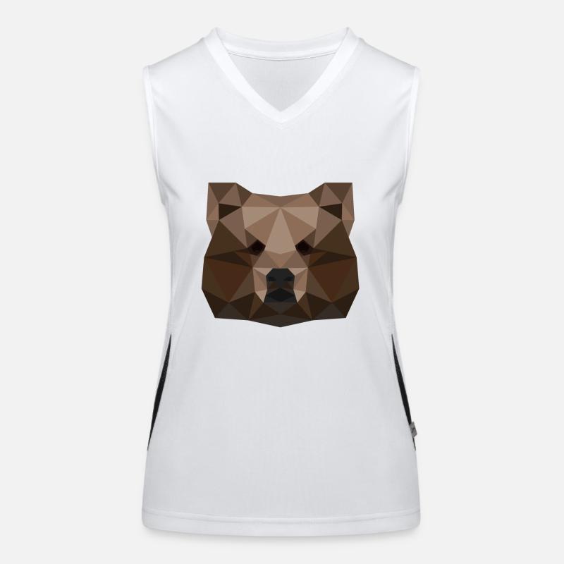 Bear geometric gift idea bear brown bear animal Women's Functional Contrast Tank Top
