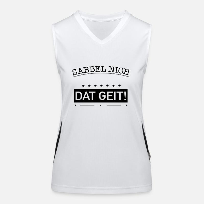 Plattdeutscher Spruch Geschenk Idee Funktionelles Kontrast-Tank Top für Frauen