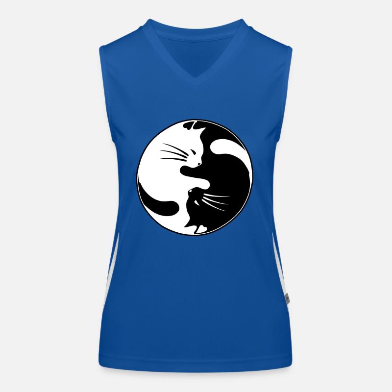 Yin-Yang-Katze Funktionelles Kontrast-Tank Top für Frauen