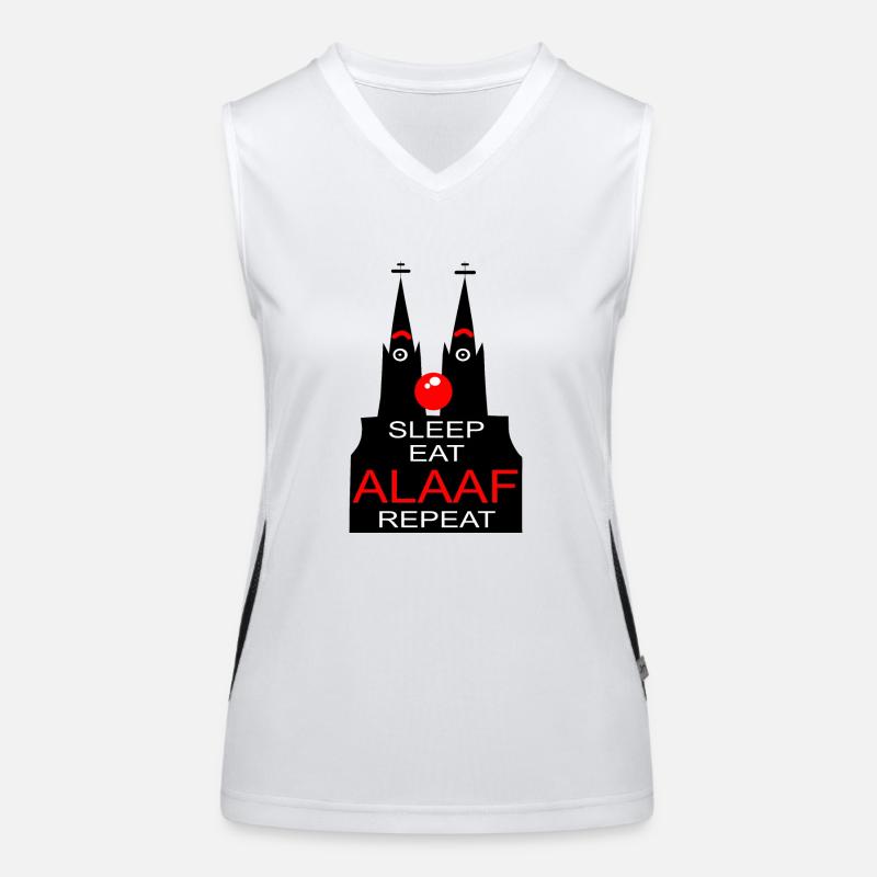Kölsch Köln Kölle Dom Rhing Karneval Nase Alaaf Funktionelles Kontrast-Tank Top für Frauen