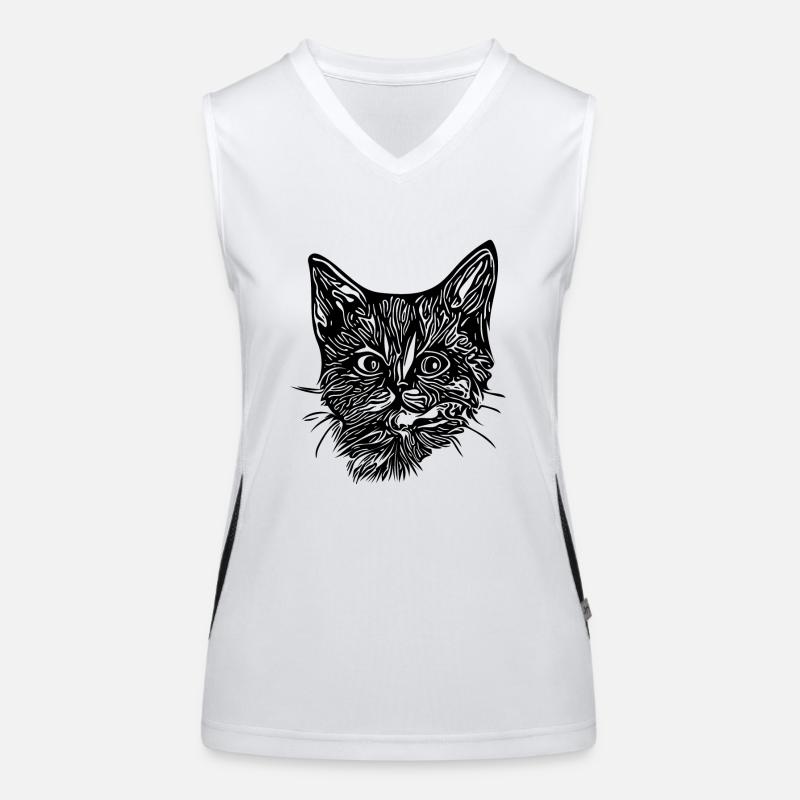 Chaton mignon et mignon Débardeur respirant contrasté Femme