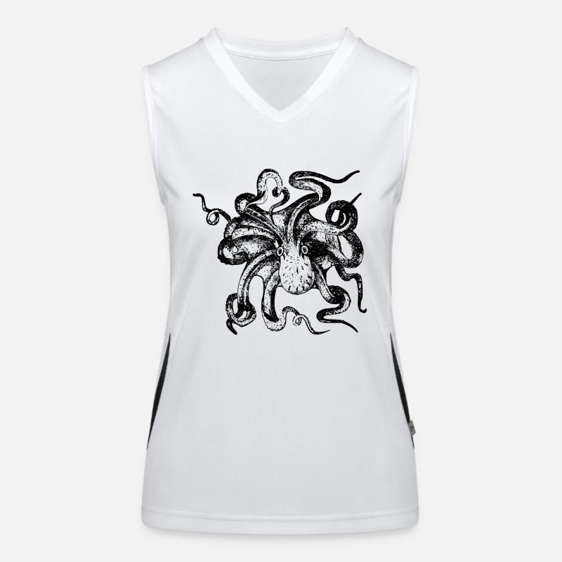 squid giant octopus octopus octopus squid sepia fish Women's Functional Contrast Tank Top