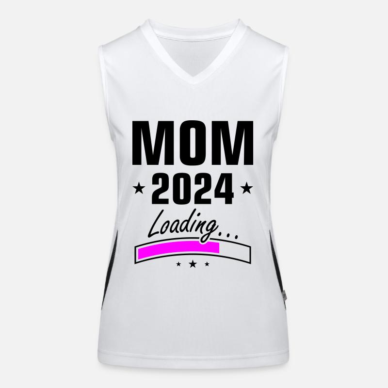 Mama 2024 Loading Mom Funktionelles Kontrast-Tank Top für Frauen