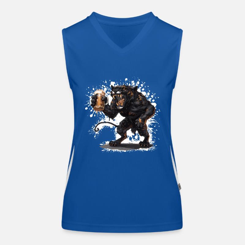 Panther Beer Funny Women's Functional Contrast Tank Top