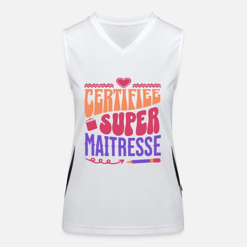 Certifiée super maitresse d' école cadeau Débardeur respirant contrasté Femme