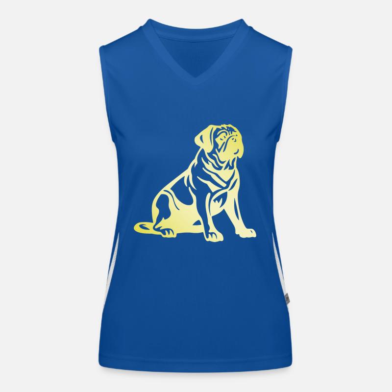 Silhouette de chien carlin Débardeur respirant contrasté Femme