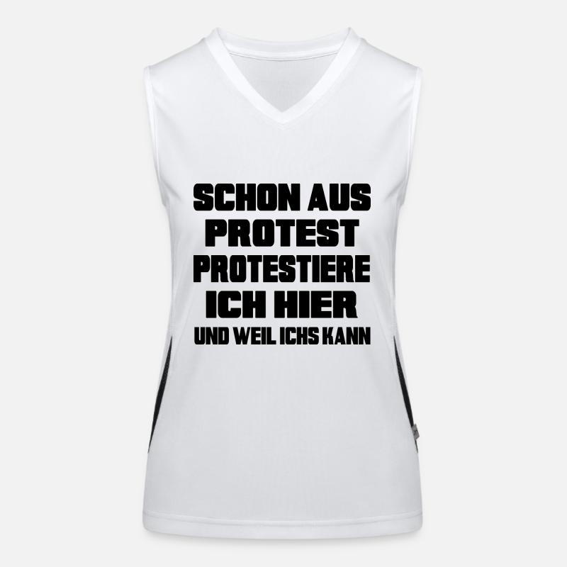 Mensch protestiert Protest-Statement "dagegen" Funktionelles Kontrast-Tank Top für Frauen